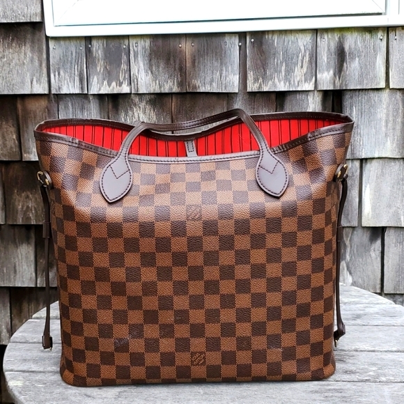 Louis Vuitton NEVERFULL MM Damier Ebene in cherry - Picture 1 of 16